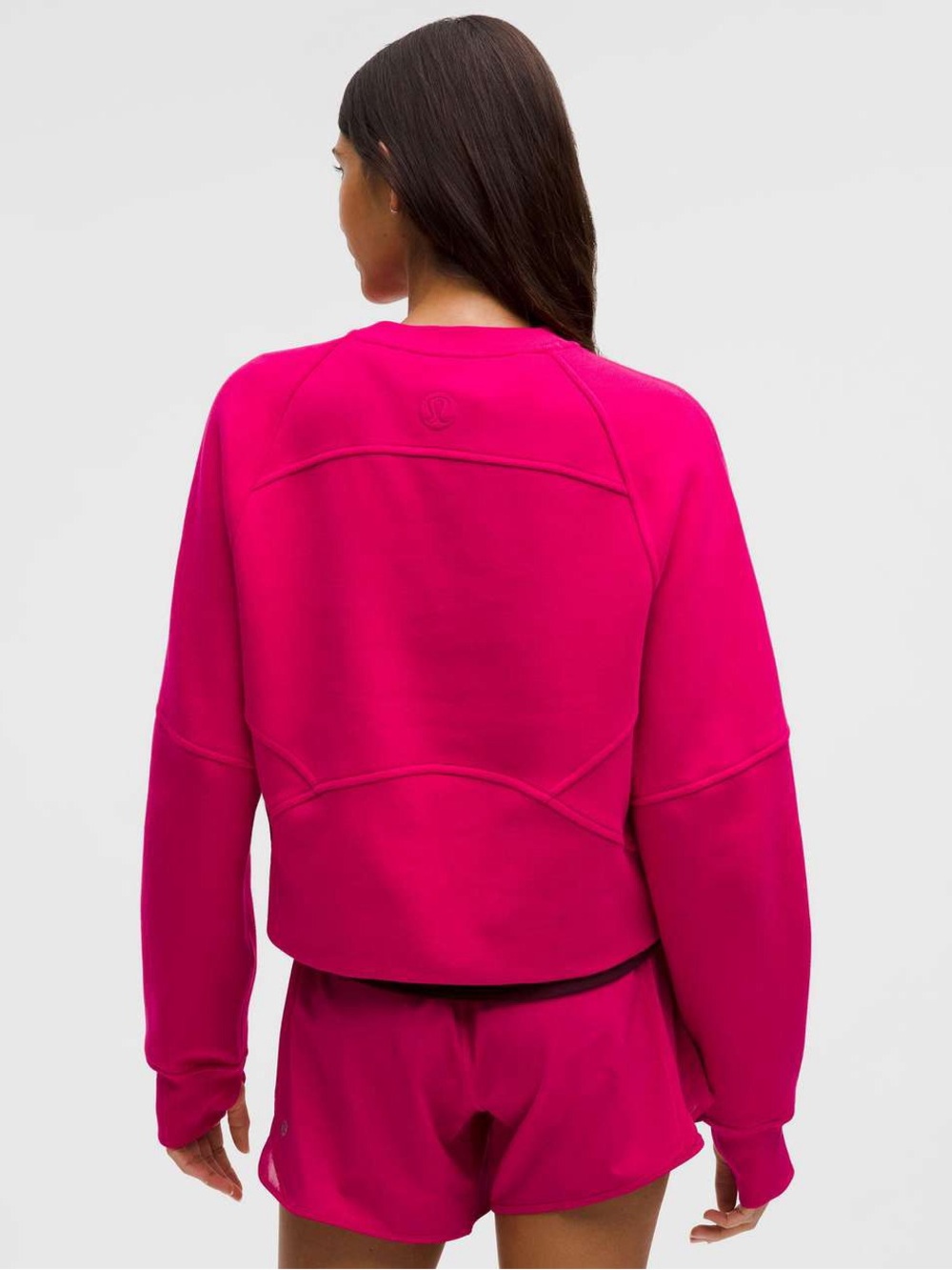 Lululemon Scuba Oversized Cropped Pullover *Wordmark in Passionate Pink Size M/L - Picture 2 of 15